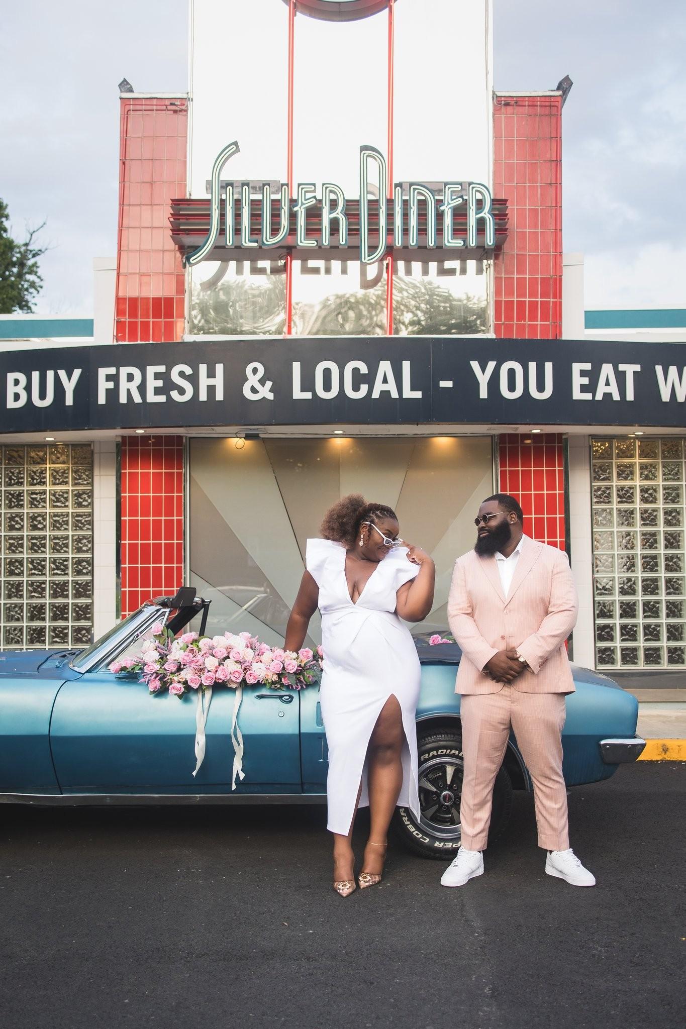 A Vintage-Inspired Engagement Session at Silver Diner: Tevin & Jasmine's Love Story Copy